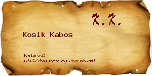 Kosik Kabos névjegykártya